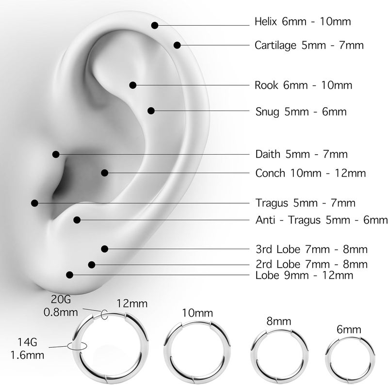 Poxtex Small Gold Huggie Hoop Earrings Set for Women Men Hypoallergenic 14K Plated Stack Cartilage Earrings, Multiple Piercing Lightweight Mini Thin Cute Dainty Trendy Jewelry Set Christmas Gifts for Women - Image 4